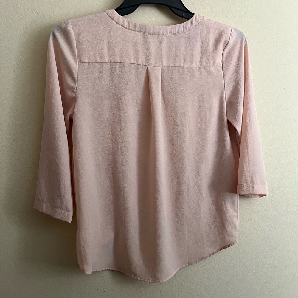 Pink V-Neck Blouse - Picture 7 of 7